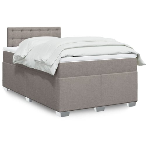 vidaXL Box spring postelja z vzmetnico taupe 120x200 cm blago Cene