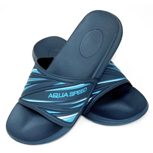 Aqua speed Man's Swimming Pool Shoes Idaho Navy Blue/Blue Pattern 10