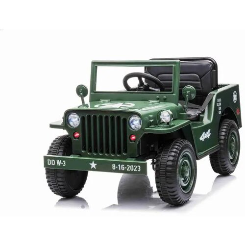 Lean Toys Otro&amp;scaron;ki električni avto USA ARMY 4X4 Enosed 12V Zelena Slike