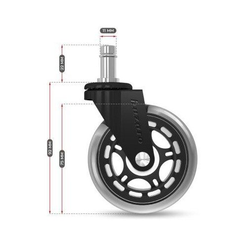  Casters 2.0 Crni kotačići za stolice Slike