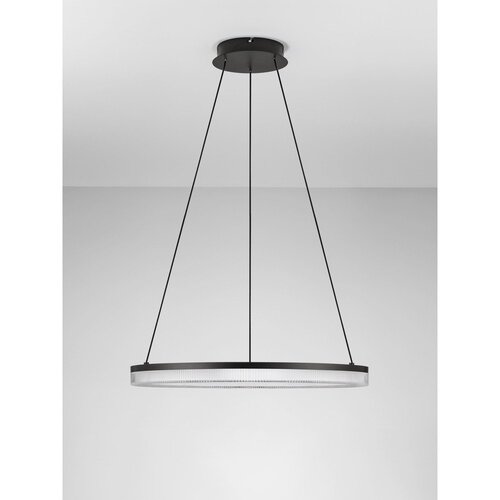 Nova Luce Mat crna LED viseća svjetiljka aluminijska s mogućnosti zatamnjivanja sa sjenilom od akrilnog stakla &amp;oslash; 60 cm Lonela &amp;ndash; Slike