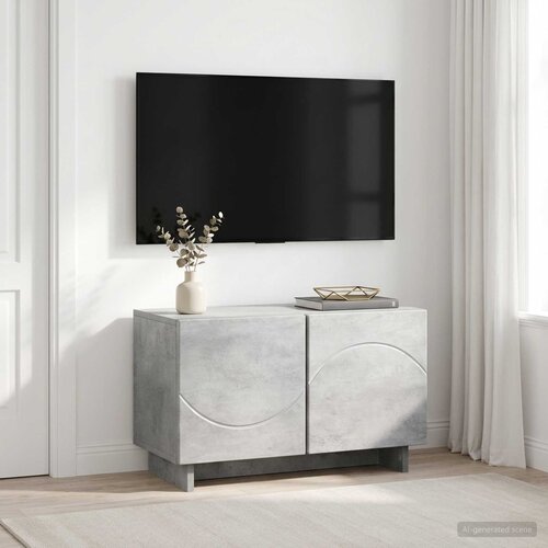  TV stalak 60 x 34.5 x 40 cm Betonska siva Konstruirano drvo Cijene