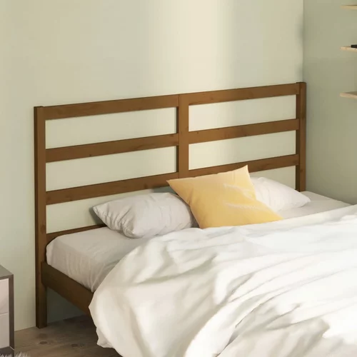  Uzglavlje za krevet boja meda 126 x 4 x 100 cm masivna borovina