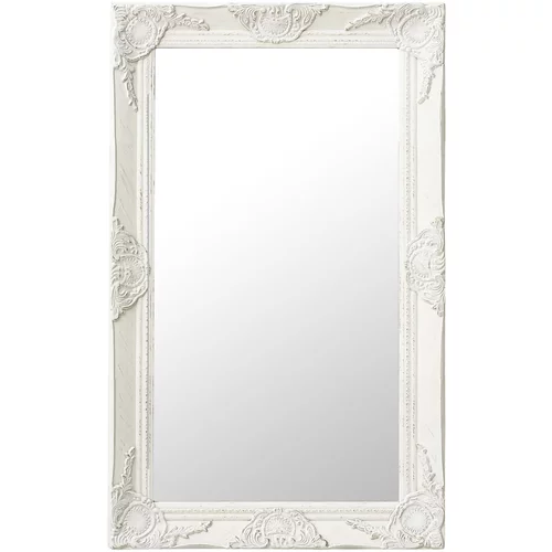 vidaXL Stensko ogledalo v baročnem stilu 50x80 cm belo