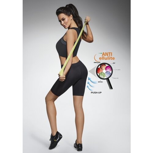 Bas Bleu Sports shorts RILEY 50 black with Anti Cellulite and Push-Up effect Slike