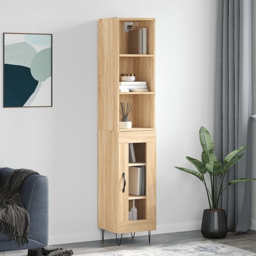 VidaXL Visoka komoda hrasta sonome 34 5x34x180cm od konstruiranog drva Slike