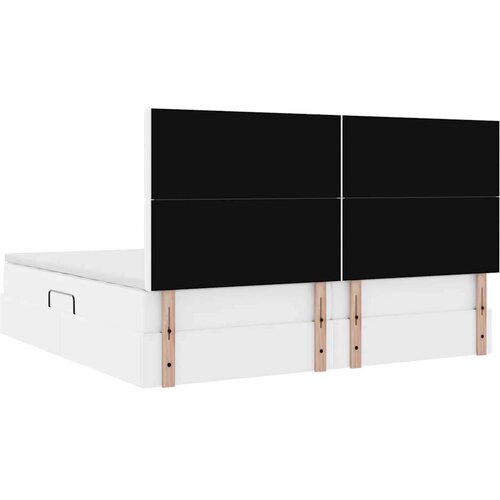  Krevet S LED lampica s uzglavljem Čista bijela 200 x 200 cm PVC Slike
