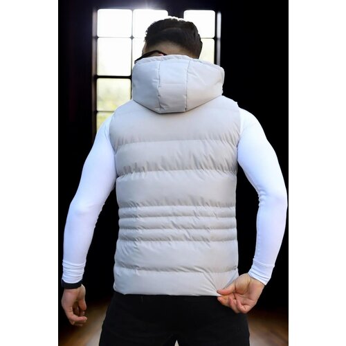 Dewberry 17736 Removable Hooded Mens Vest-STONE Cene