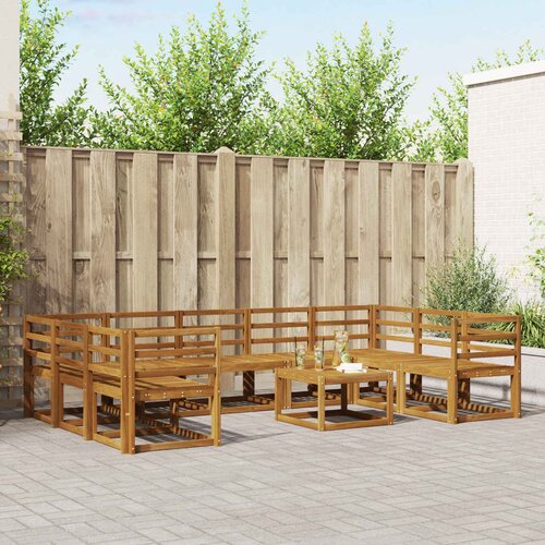  Set vanjskih sofa 10 pcs Prirodna Čvrsto drvo akacije Cene