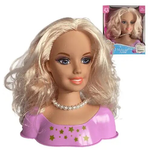 Magic Toys Češljana plava glava lutke duge kose s bisernom ogrlicom i dodacima Cene