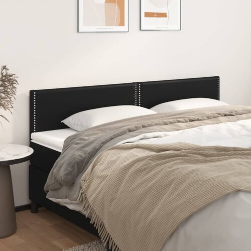  Uzglavlja 2 kom crna 90x5x78/88 cm od umjetne kože Slike