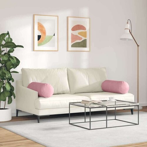 VidaXL valjkasti jastučići 2 pcs ružičasta &amp;Oslash; 25 x 70 cm Slike