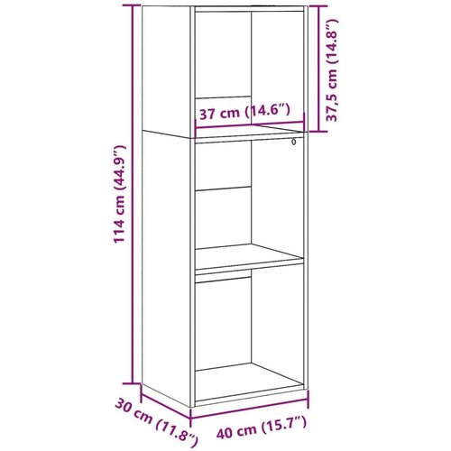 VidaXL Regal za knjige boja hrasta 40x30x114 cm konstruirano drvo Slike