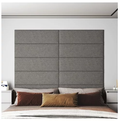  Stenski paneli 12 kosov svetlo sivi 90x30 cm blago 3,24 m²