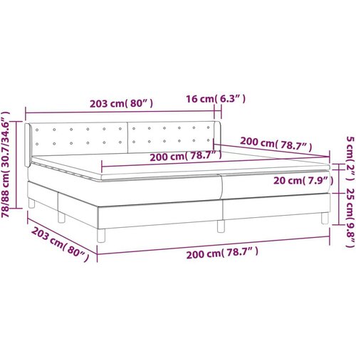 S oprugama i madracem crni 200x200 cm od umjetne kože Slike