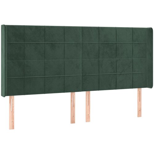 Maison Chic Posteljno vzglavje - Vzglavna omarica - Nočna omarica z ušesi temno zeleno 203x16x118/128 cm žamet, (21708350) Cene