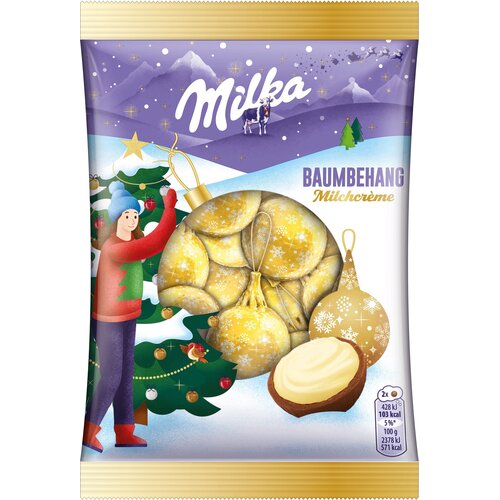 Milka Božične kroglice z mlečno kremo za obe&amp;scaron;anje - 90 g Slike
