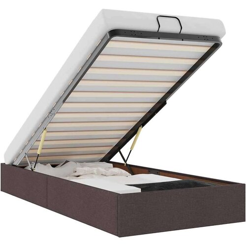 VidaXL okvir za krevet bez madraca tamnosmeđi 100x200 cm od tkanine Slike