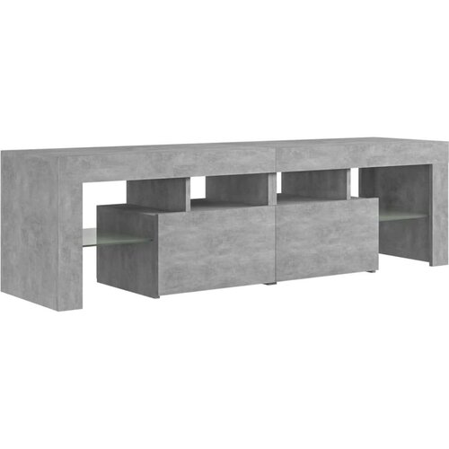 VidaXL TV ormarić s LED svjetlima siva boje betona 140x36,5x40 cm Slike