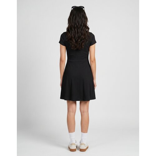 Tommy Jeans Kratke obleke TJW RIB F F POLO MINI DRESS EXT Črna Slike