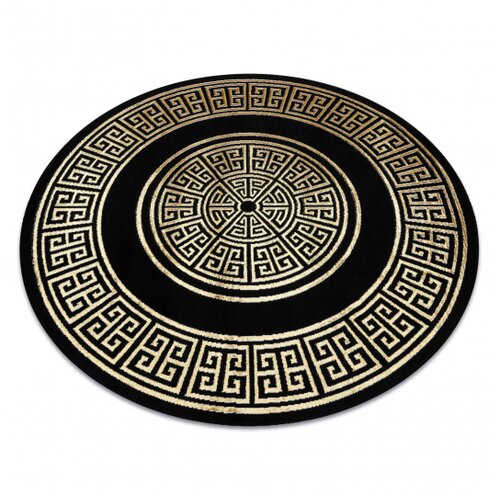 RugsX Preproga ALLURE 1968 krog Gr&scaron;ki ključ, okvir - strukturna, elegantna, glamur črna / zlato cercle 100 cm, (22045259) Cene