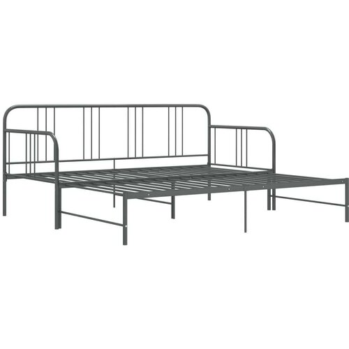 VidaXL okvir za krevet na razvlačenje sivi metalni 90 x 200 cm Slike