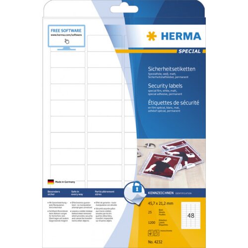 Herma sigurnosne etikete 45,7x21 A4/48 1/25 bela ( 02H4232 ) Cene