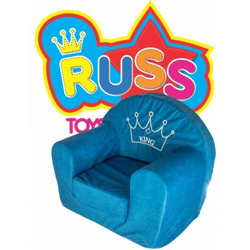 Russ Toys fotelja za decu na razvlačenje princess and king - tamno plava Slike