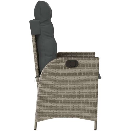  3-dijelni bistro set od poliratana s jastucima sivi - siva i tamnosiva 1 Slike