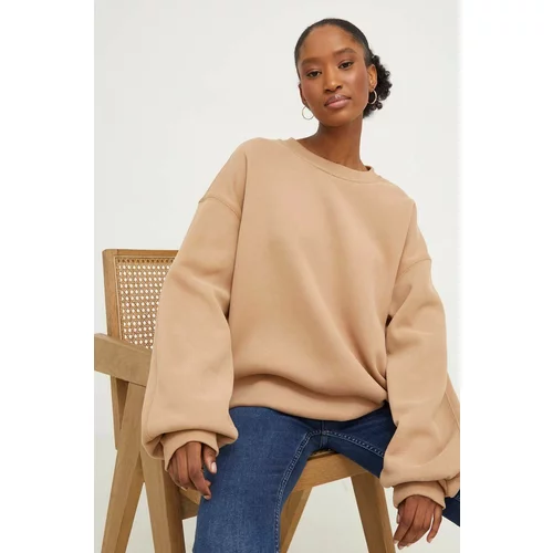 Answear Lab Bombažen pulover ženska, rjava barva
