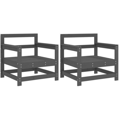 Maison Chic Vrtni stoli - Stol za vrt 2 kosa siva trdna borovina JS1326, (21877746) Slike