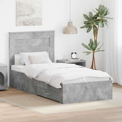  Okvir za krevet s uzglavljem Betonski sivi 90 x 200 cm Cene