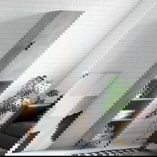 The Living Store Visoka omara betonsko siva 34,5x34x180 cm inženirski les - Visoka Omarica, (21657669) Cene