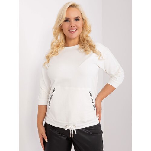 Fashion Hunters Cotton blouse plus size Ecru Slike
