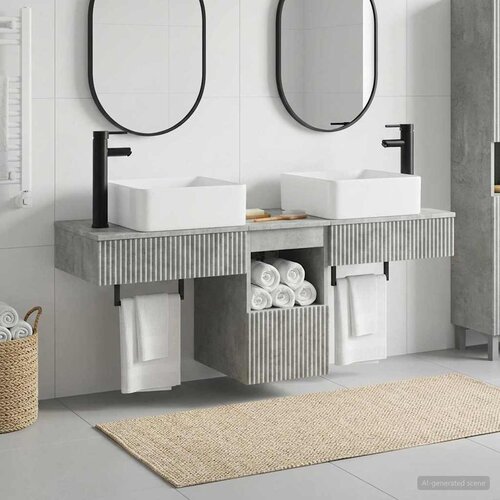  Set namje&scaron;taja za kupaonicu 3 kom. Betonska siva 50 x 41 x 56 cm Cijene