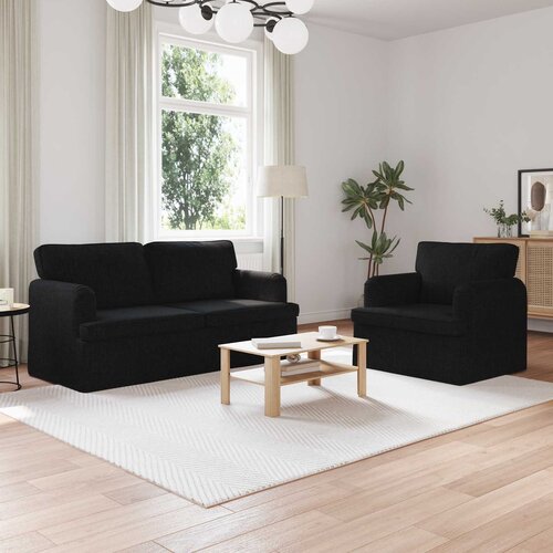 Set sofe 2 pcs Crna 162 x 80 x 85 cm tkanina Cene