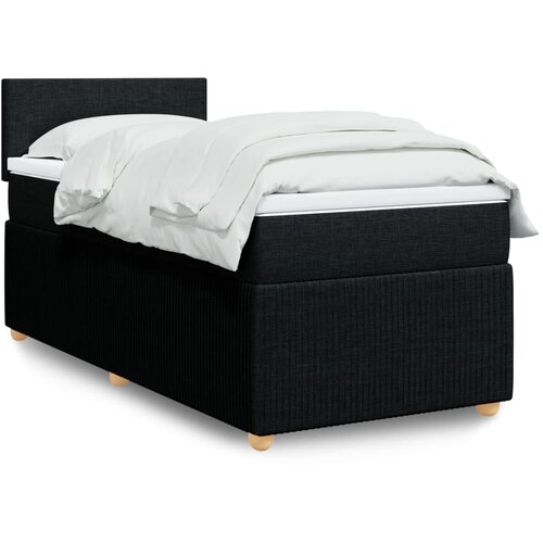 vidaXL Box spring postelja z vzmetnico črna 100x200 cm blago Cene