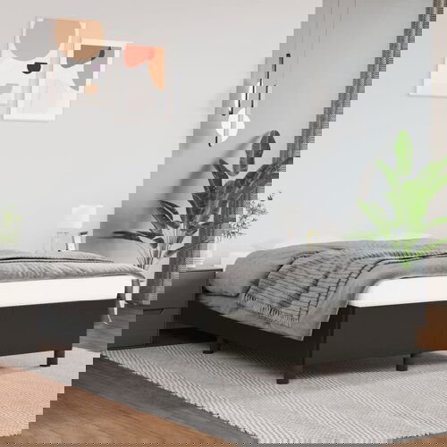 VidaXL Posteljni okvir črn 120x200 cm umetno usnje Slike