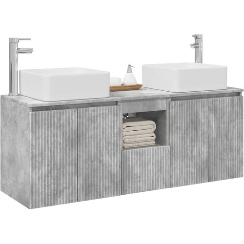  Set ormarića za kupaonicu 3 kom. Betonska siva 53 x 35 x 63 cm Slike