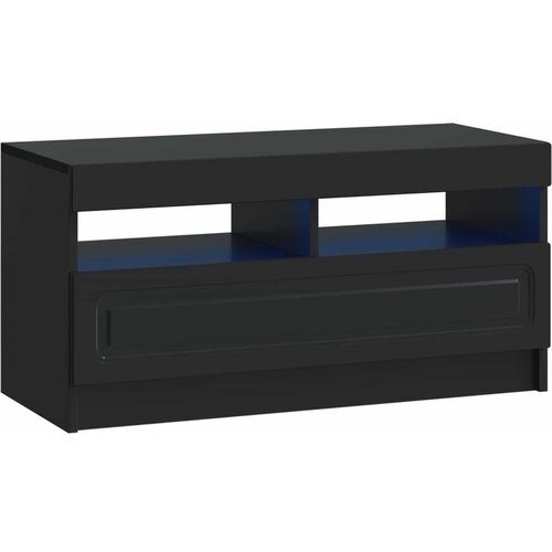 vidaXL LED TV kabinet Crna Konstruirano drvo - Crna Cene