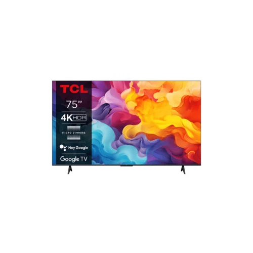 Tcl 75”V6B 4K HDR TV Google OSHDR10 and HDR HLG; HDMI 2.1;Game Master 2.0; Dolby Audio