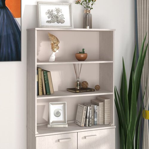 The Living Store Zgornja omarica HAMAR bela 85x35x100 cm trdna borovina - Zgornji Del Omarice, (21429185) Slike