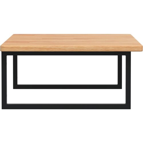  Zidna polica za umivaonik od čelika i masivne hrastovine Smeđa 100 x 60 x 2.5 cm Slike
