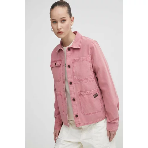 Superdry Pamučna jakna boja: ružičasta, za prijelazno razdoblje