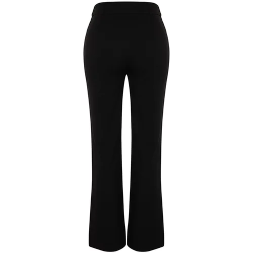 Trendyol Black Premium Ribbed High Waist Woven Trousers