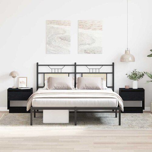  Noćni ormarić s ladicama 2 pcs Crni hrast 45 x 34 x 44 cm Cene
