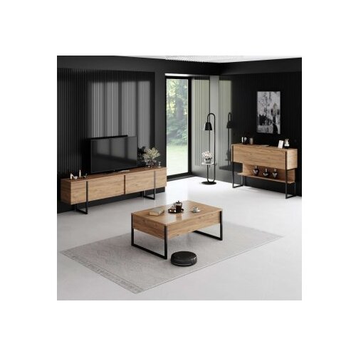 Hanah home tv polica luxe atlantic pine black Slike