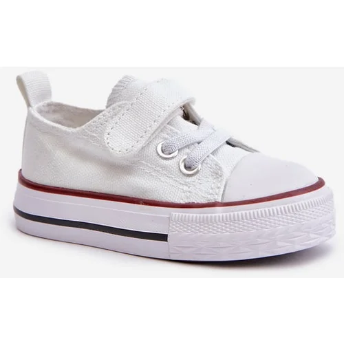 Kesi Children's canvas sneakers with Velcro white Daloma