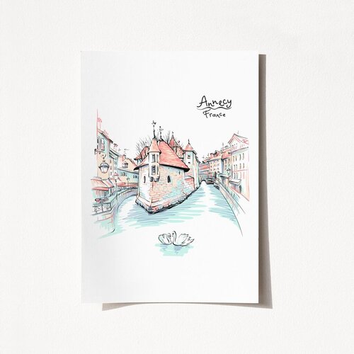 Wallity poster Annecy France-2032, 29,7x42 cm Cene