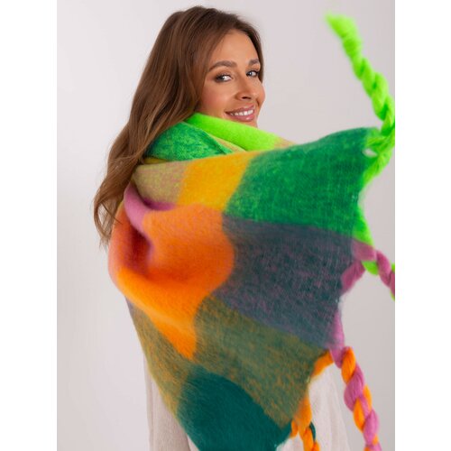 Fashion Hunters Green-yellow plaid winter scarf Slike